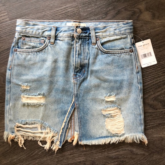 Free People Relaxed & Destroyed Distressed Skirt - Picture 6 of 8